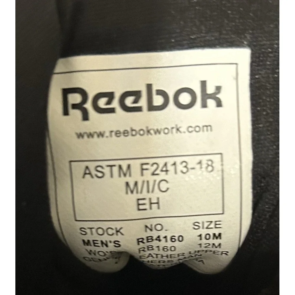 Size 10 M REEBOK BB4500 WORK MEN'S LOW CUT WORK SNEAKER BLACK BOOTS RB4160 NEW